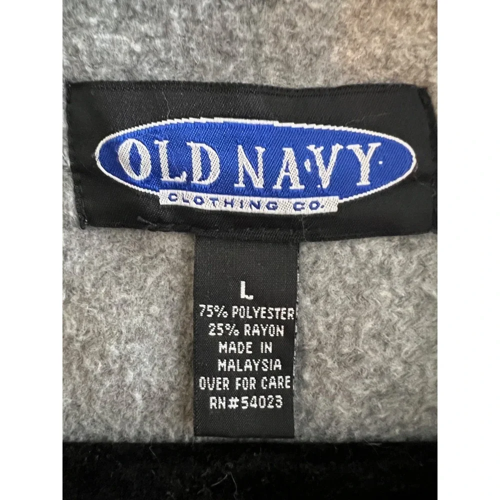 Men's Gray‎ 1/4 Zip Old Navy Sweatshirt Size L - Picture 4 of 6